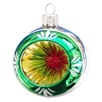 6cm Reflector Ball Retro Green & Silver