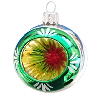 8cm Reflector Ball Retro Green & Silver