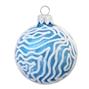 6cm Atlantis Baby Blue & White Snow Blown Glass X-mas Ball