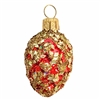 Small European Red w/ Gold Glitter Pine Cone