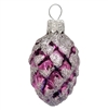 Lite Purple & Silver Glitter Pine Cone Ornament