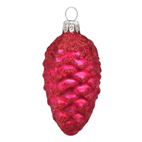 Pink With Fuchsia Glitter Pine Cone With Gold Glitter