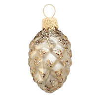 Champagne Glitter Pine Cone Ornament