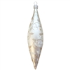 European Blown Glass White delights Teardrop Olive