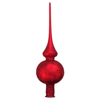 a European Crimson Red Delights Tree Topper Finial 8cm Ball