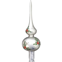 Mistletoe & Holly Grey Satin Tree Topper Finial