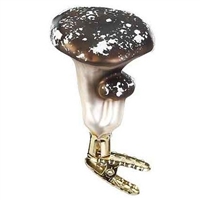 Inge Glas Brown Double Mushroom W/Snow