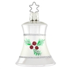 Inge Glas Gloss Silver Holly & Mistletoe Bell