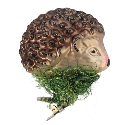 #2 Large Inge Glas Clip-On Hedgehog Ornament With Grass