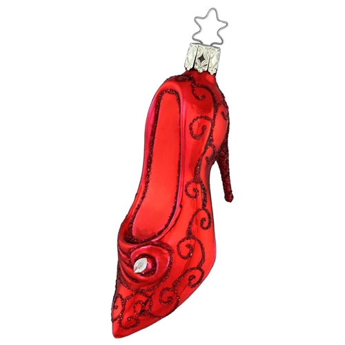 Inge Glas Red High Heel Dress With Crystal Element