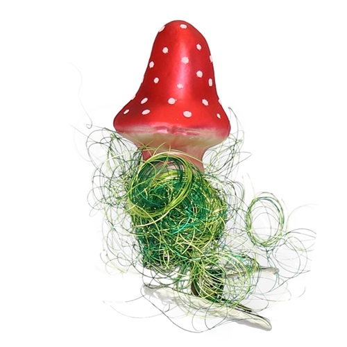 Inge Glas Mini Clip-On Mushroom Ornament W/Grass
