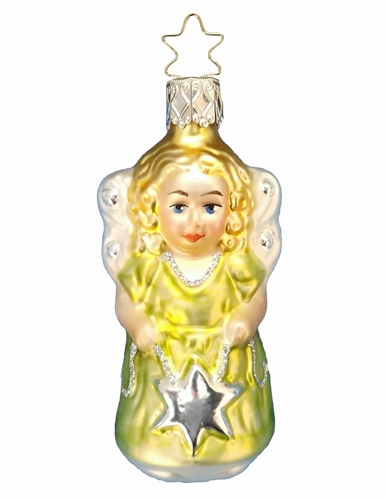 Inge Glas Green Angel With Silver Star