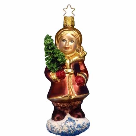 Inge Glas Heirlooms Yes, Now It's Christmas! Girl W/ Baum