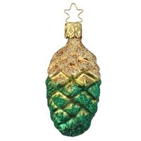 Inge Glas Green & Gold Pine Cone