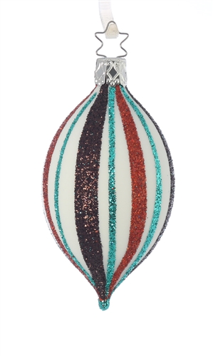 Inge Glas Retro Stripes Teardrop Ornament