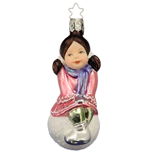 Inge Glas Hannah Girl Sitting On Snowball Winter Fun Life Touch