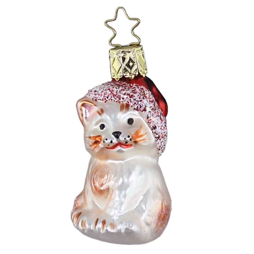 Inge Glas Christmas Cat W/ Santa Hat