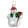 Mini Snowman With Broom Feather Tree Ornament