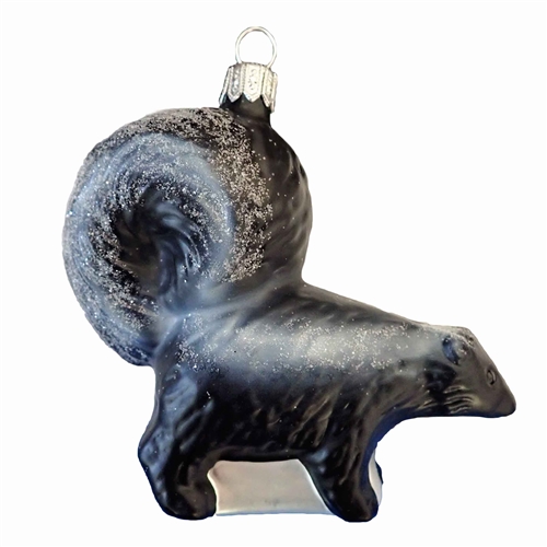 Blown Glass Skunk Ornament