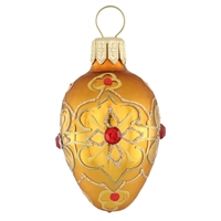 Gold Red Ruby Faberge-Inspired Egg