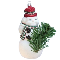 Snowman With Felt Red Hat & X-mas Baum