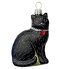Black Cat With Silver Collar & Ruby