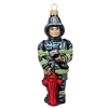 Fireman With Fire Hydrant & Air Tank On Back