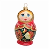 Matroyshka Russian Tea Doll Blown Glass Ornament