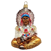 Sitting Indian Chief Ornament