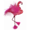 Large Standing Pink Flamingo With Feathers