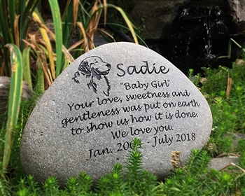 Extra large pet memorial river stone