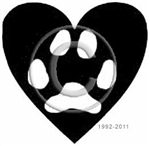 Cat paw in heart pet memorial