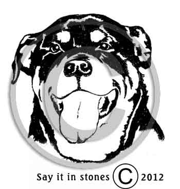 Rottweiler Dog Head memorial graphic