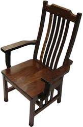 Quarter Sawn Oak Mission Dining Room Chair, With Arms