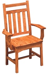 Walnut Trestle Dining Room Chair, With Arms