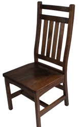 Quarter Sawn Oak Trestle Dining Room Chair, Without Arms