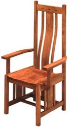 Cherry Zen Dining Room Chair, With Arms