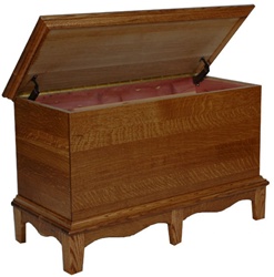 King Quarter Sawn Oak Dowry Chest, 72" x 22"" x 22"