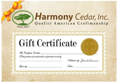 Harmony Cedar Gift Certificate