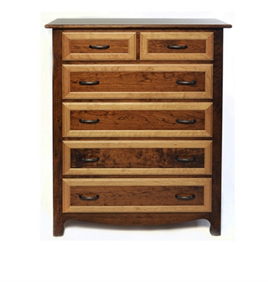 25w x 50h x 20d Granger 6 Drawer Hickory Dresser