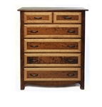 30w x 36h x 20d Granger 5 Drawer Walnut Dresser