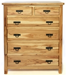 25w x 50h x 20d Houston 6 Drawer Hickory Dresser