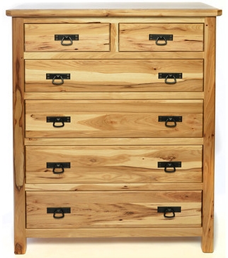 30w x 36h x 20d Houston 5 Drawer Hickory Dresser