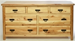 62w x 36h x 20d Houston 7 Drawer Cherry Dresser