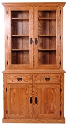 86" x 84" x 20" Hickory Mission Hutch (Four Doors)