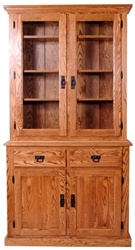 62" x 84" x 20" Walnut Mission Hutch (Three Doors)