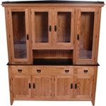 62" x 84" x 20" Mixed Wood Shaker Hutch (Three Doors)