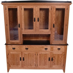 44" x 84" x 20" Quarter Sawn Oak Shaker Hutch (Two Doors)