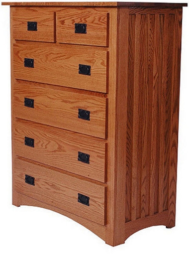 30w x 36h x 20d Mission 5 Drawer Cherry Dresser