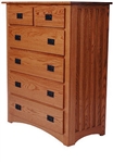 30w x 36h x 20d Mission 5 Drawer Maple Dresser